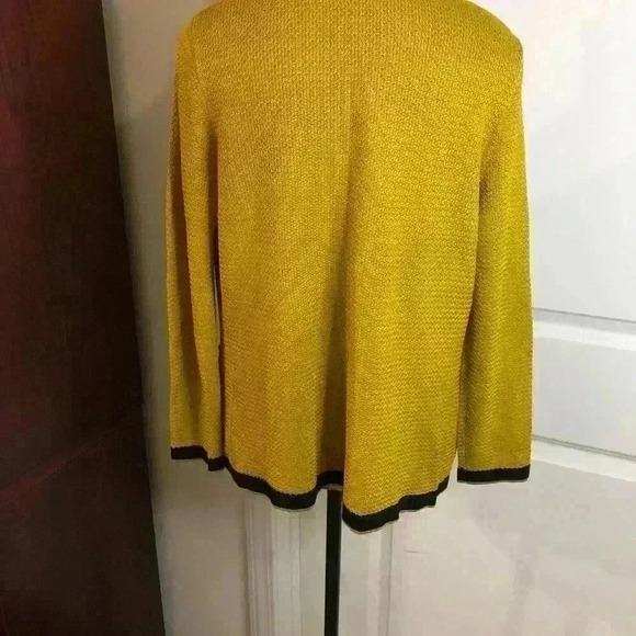 Jones New York Collection Ladies Small Gold and Black Open Front Sweater - Picture 4 of 6